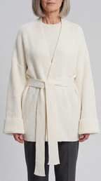 Code Culture catalog | cashmere-belt-knitted-cardigan-jacket | white | zoom detail