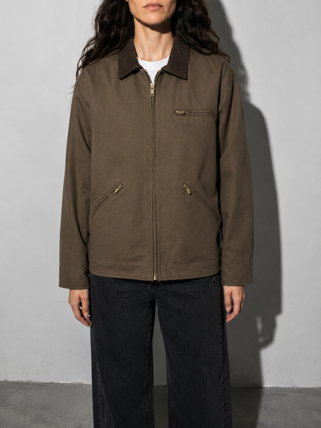 Code Culture catalog | american-workwear-retro-lapel-jacket | color-brown | zoom detail