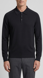 Code Culture catalog | mens-long-sleeved-sweater-lapel-comfortable-sweater | black | zoom detail
