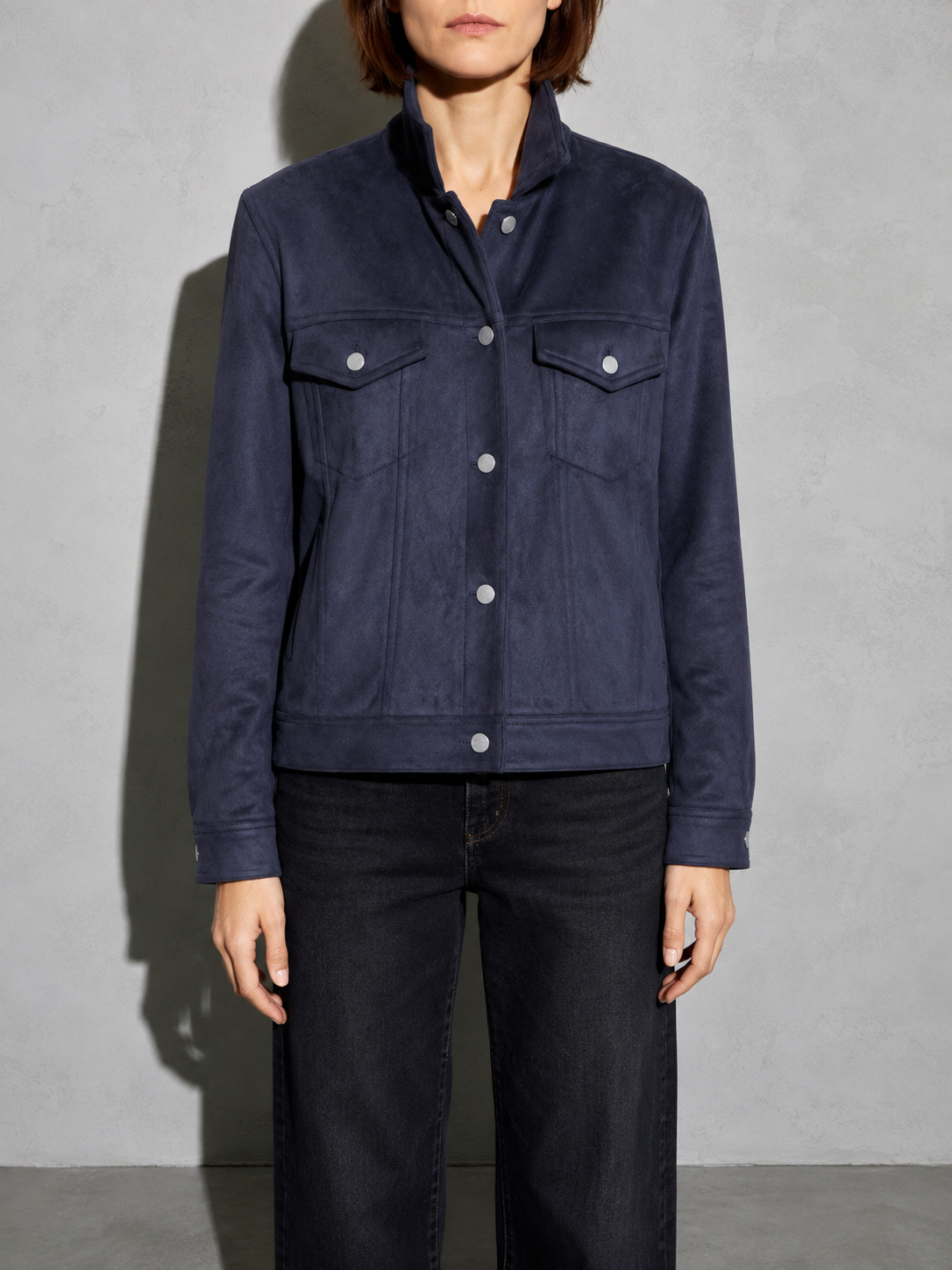 Code Culture catalog | new-suede-jacket-lapel-mens-workwear-coat | color-blue | zoom detail
