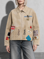 Code Culture catalog | embroidered-lapel-workwear-jacket-for-men | color-khaki | zoom detail