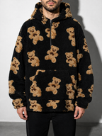 Code Culture catalog | retro-bear-printed-ancient-sweater | black | zoom detail