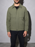 Code Culture catalog | cool-minimalism-lapel-mens-workwear-jacket | color-green | zoom detail