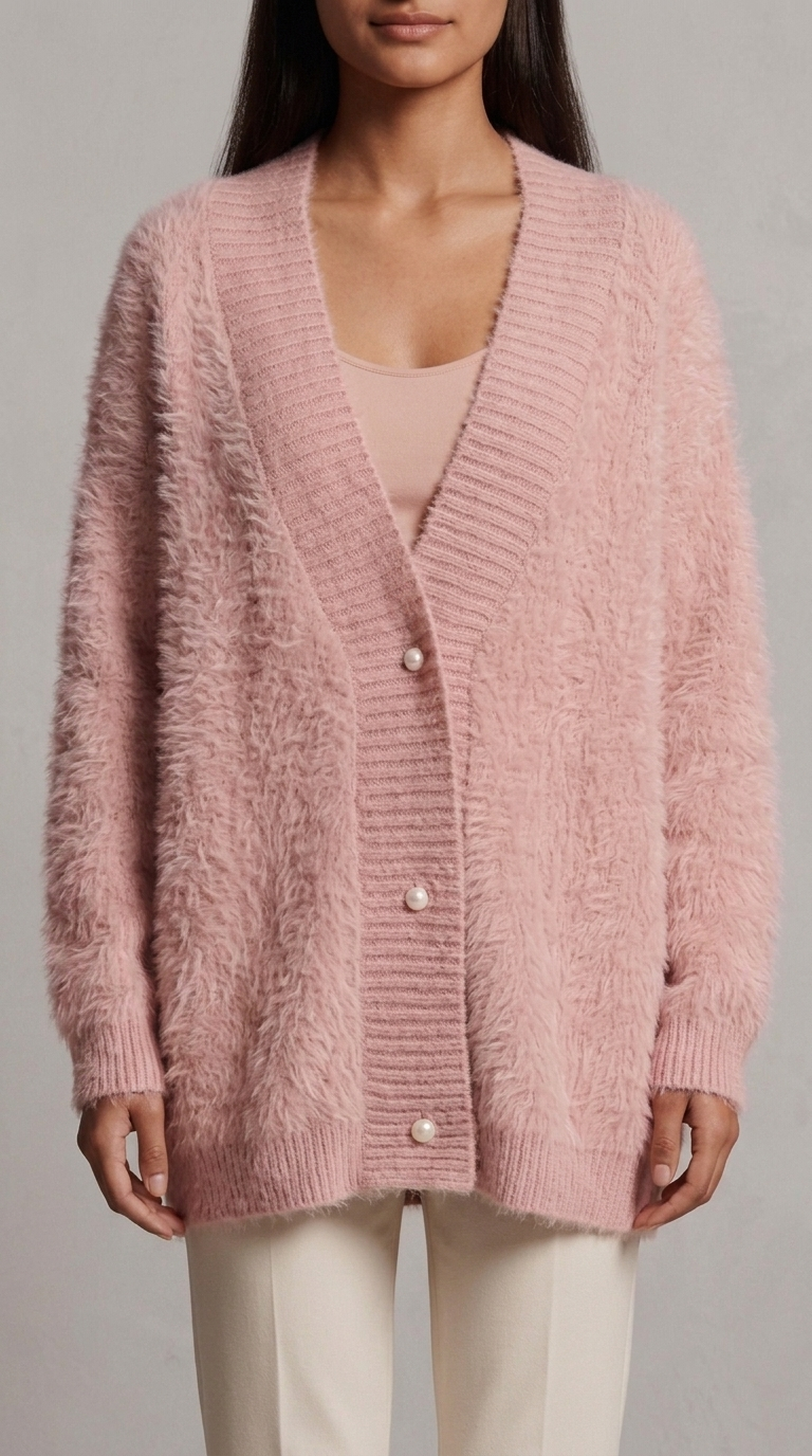 Code Culture catalog | gentle-wind-sweater-cardigan | pink | zoom detail