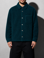 Code Culture catalog | mens-shirt-fleece-jacket | green-and-blue | zoom detail