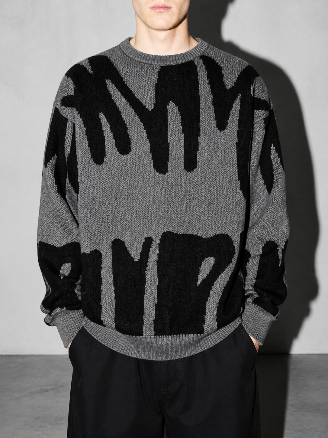 Code Culture catalog | mens-round-neck-sweater-sweater | grey | zoom detail