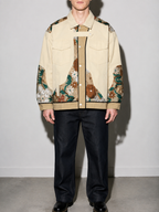 Code Culture catalog | lace-embroidery-stitching-workwear-jacket-men | color-khaki | zoom detail
