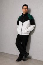 Men’s Colorblock Lightweight Sports Jacket | Black And White | seated or lean | CodeCulture catalog