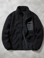 Code Culture catalog | mens-cardigan-fleece-outdoor-polar-fleece-jacket | black | macro flat lay