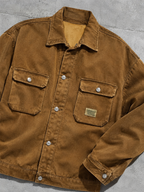 Code Culture catalog | motorcycle-loose-workwear-warm-jacket | color-yellow-plus-velvet | macro flat lay