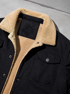 Code Culture catalog | workwear-casual-jacket-mens-coat | color-black | macro flat lay