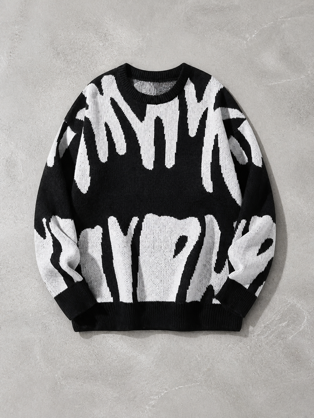 Code Culture catalog | mens-round-neck-sweater-sweater | black | macro flat lay