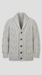 Code Culture catalog | button-rope-cardigan | grey | macro flat lay