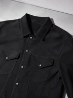 Code Culture catalog | retro-vintage-workwear-casual-jacket | color-black | macro flat lay