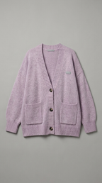Code Culture catalog | sweater-coat-cardigan | purple | macro flat lay