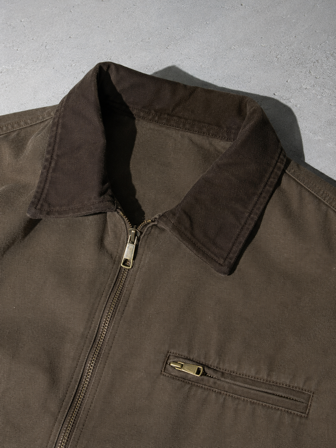 Code Culture catalog | american-workwear-retro-lapel-jacket | color-brown | macro flat lay