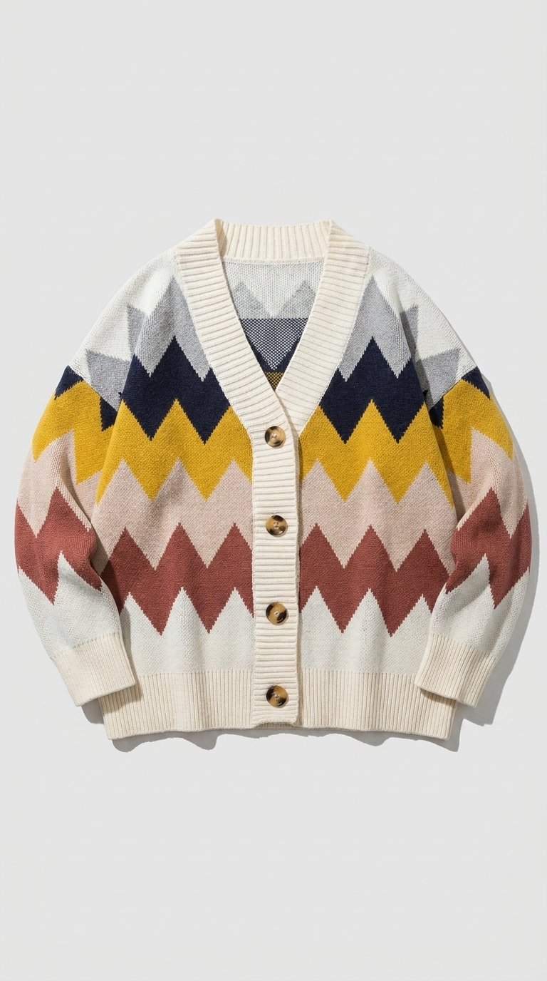 Code Culture catalog | diamond-sweater-knit-cardigan | white | macro flat lay