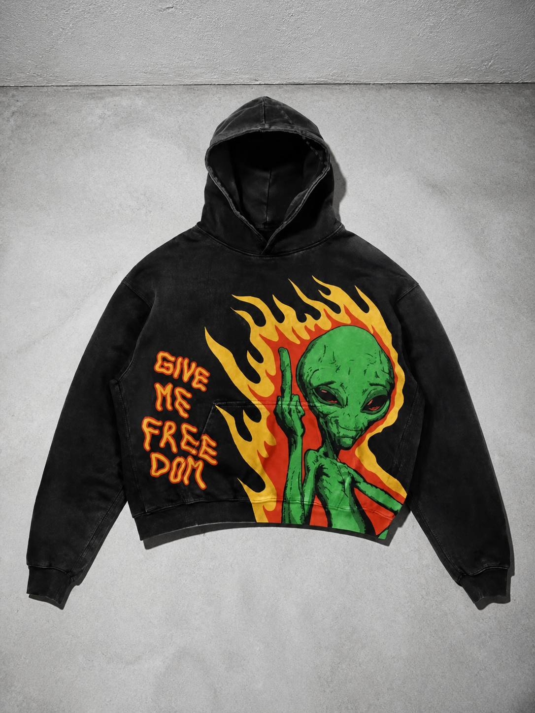 Code Culture catalog | casual-letter-explosion-print-hoodie-men-harajuku-vintage | tmw4938 | macro flat lay