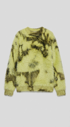 Code Culture catalog | retro-atmosphere-design-loose-sweater-sweater | yellow | macro flat lay