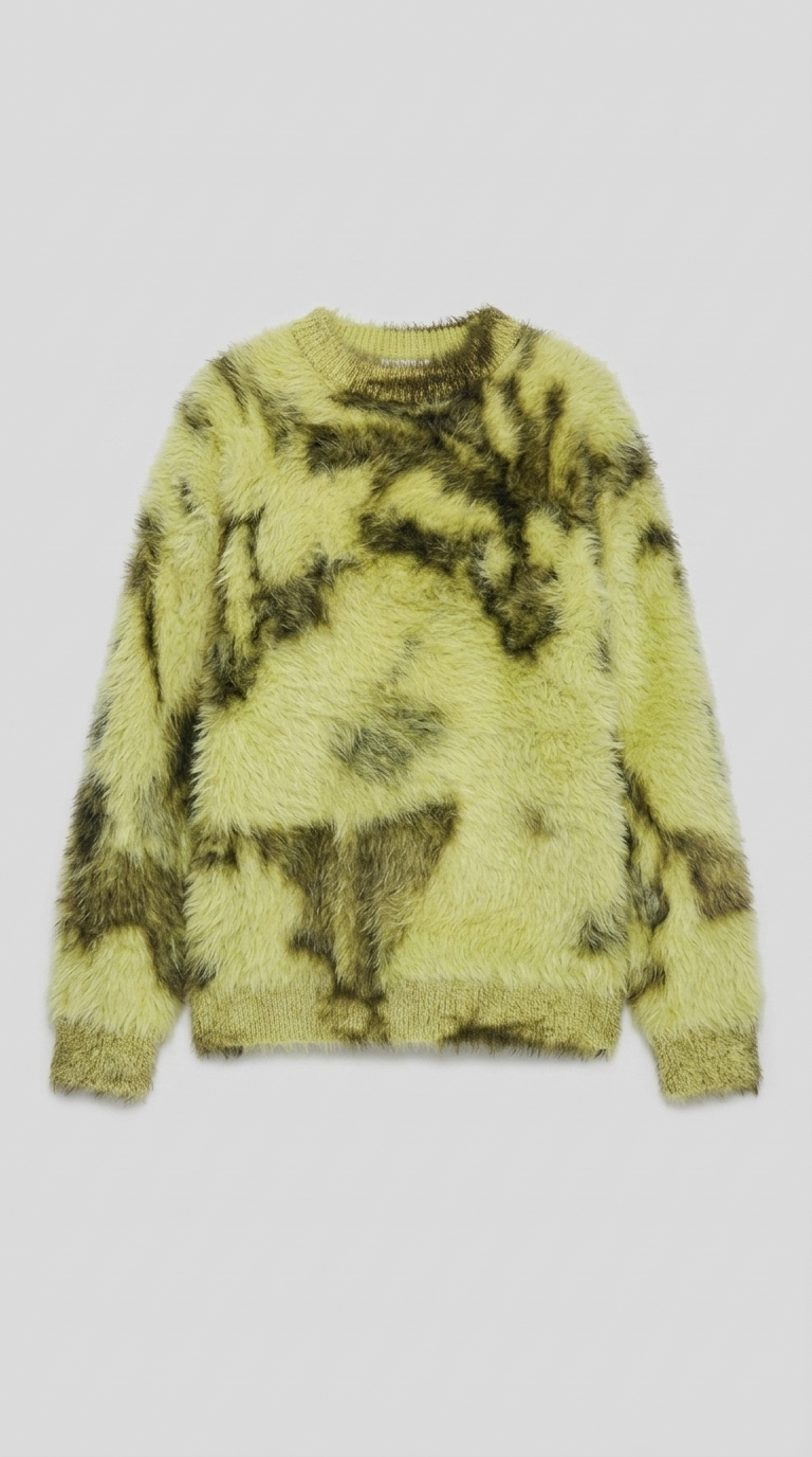 Code Culture catalog | retro-atmosphere-design-loose-sweater-sweater | yellow | macro flat lay