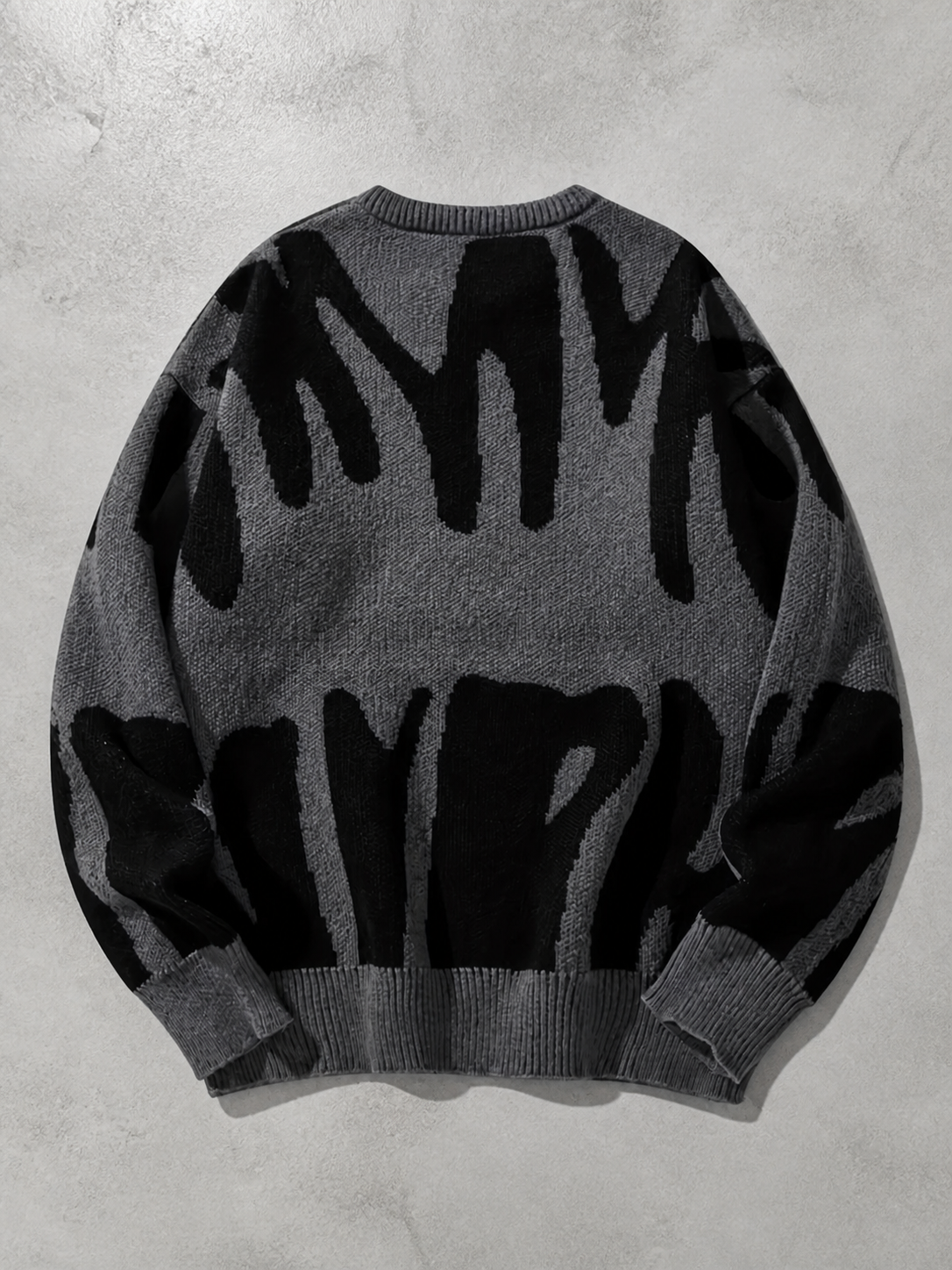 Code Culture catalog | mens-round-neck-sweater-sweater | grey | macro flat lay