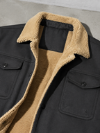 Code Culture catalog | workwear-casual-jacket-mens-coat | color-dark-grey | macro flat lay