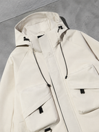 Code Culture catalog | mens-outdoor-workwear-versatile-casual-windbreaker-jacket | color-apricot | macro flat lay