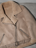 Code Culture catalog | womens-double-sided-suede-motorcycle-jacket | color-camel | macro flat lay