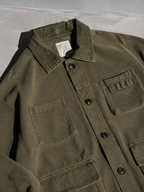 Code Culture catalog | mens-corduroy-collar-loose-workwear-jacket | color-army-green | macro flat lay