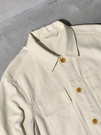 Code Culture catalog | korean-style-lapel-loose-temperament-leather-jacket | color-beige | macro flat lay