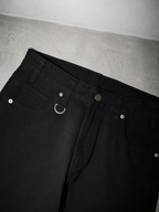 Code Culture catalog | washed-long-sleeve-denim-jacket-for-couples | color-black-set | macro flat lay