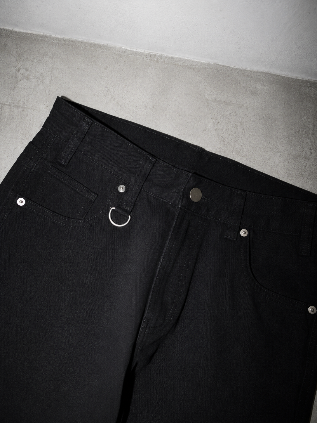 Code Culture catalog | washed-long-sleeve-denim-jacket-for-couples | color-black-set | macro flat lay