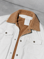 Code Culture catalog | workwear-casual-jacket-mens-coat | color-gray-white | macro flat lay