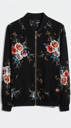 Code Culture catalog | zip-printed-cardigan | black | macro flat lay