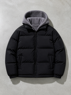Code Culture catalog | polar-fleece-short-warm-fleece-cotton-jacket-winter | black | macro flat lay