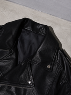 Code Culture catalog | womens-fashionable-vintage-zippered-lapel-jacket | color-black | macro flat lay