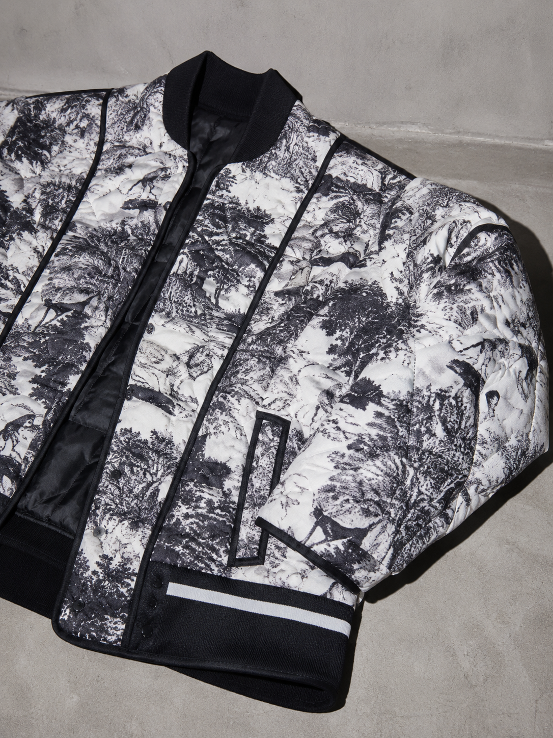 Code Culture catalog | printed-double-pocket-embellished-cotton-jacket | color-black | macro flat lay