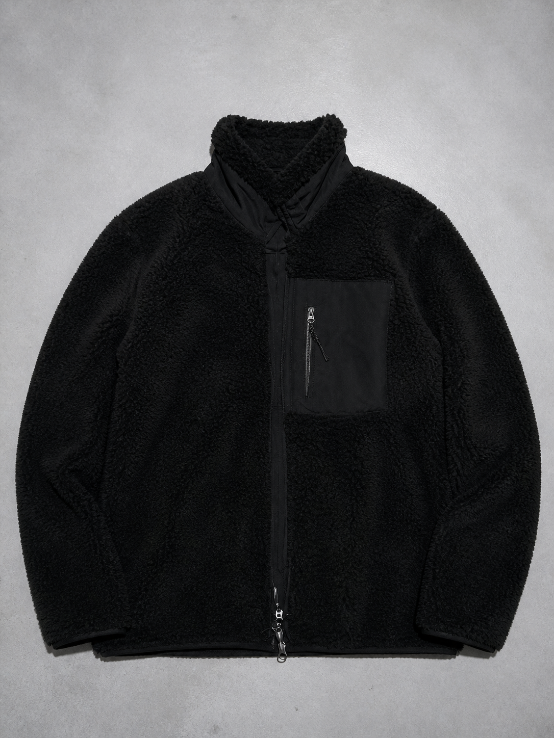 Code Culture catalog | jacket-warm-polar-fleece-jacket | black | macro flat lay