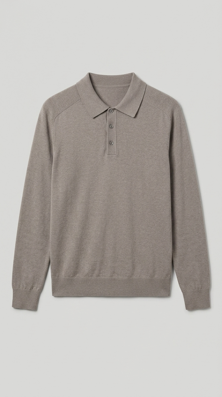 Code Culture catalog | mens-long-sleeved-sweater-lapel-comfortable-sweater | khaki-green | macro flat lay