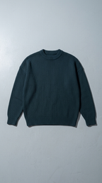 Code Culture catalog | loose-knit-sweater-thickened-bottoming-sweater | blue | macro flat lay