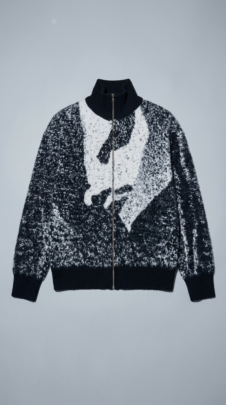 Code Culture catalog | sweater-sweater-loose-and-idle-plush-coat | black | macro flat lay
