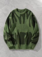 Code Culture catalog | mens-round-neck-sweater-sweater | green | macro flat lay