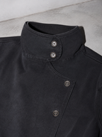 Code Culture catalog | washed-long-sleeve-denim-jacket-for-couples | color-black | macro flat lay