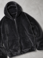Code Culture catalog | mens-fleece-hooded-cotton-jacket | dark-grey | macro flat lay