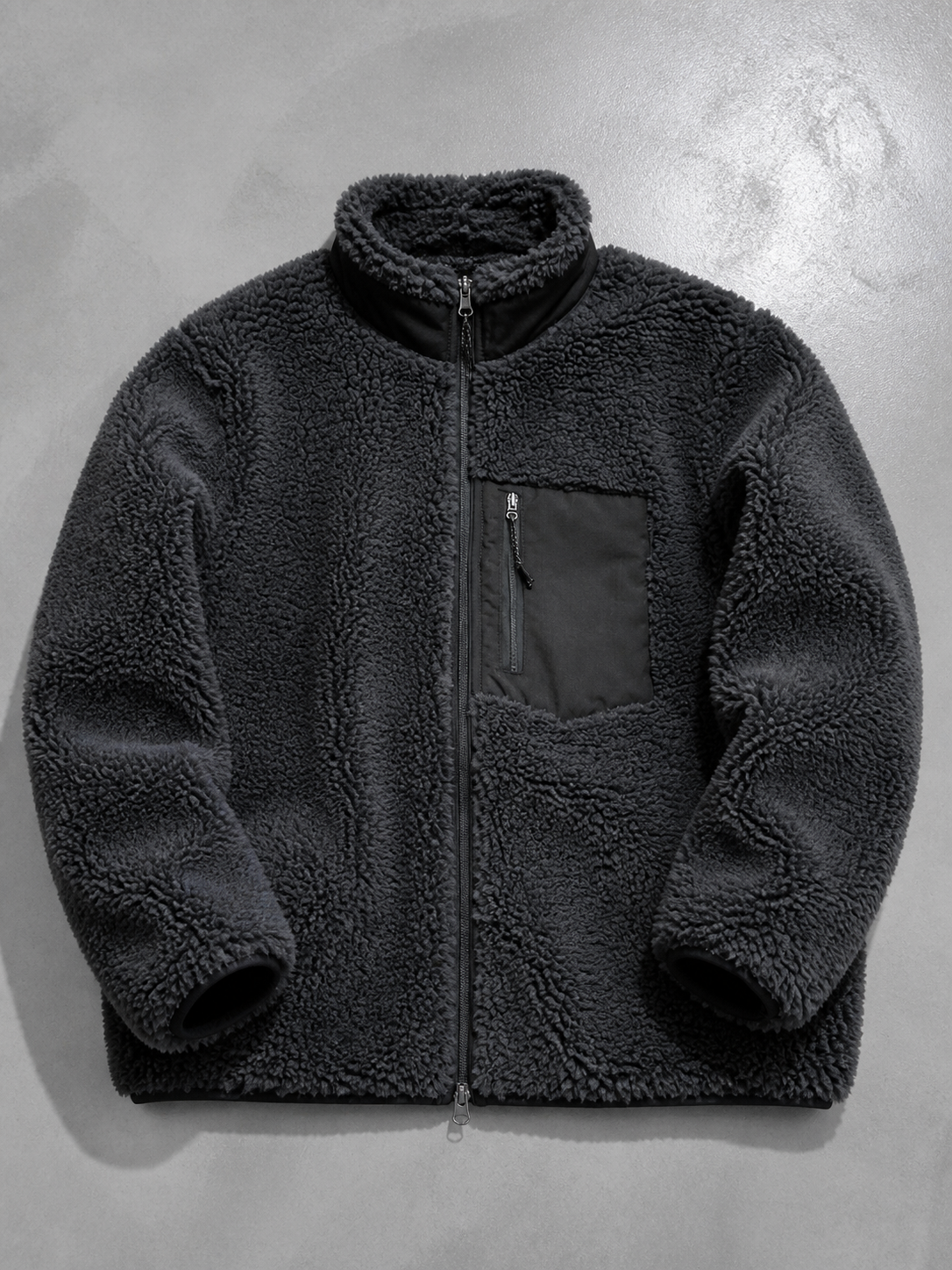 Code Culture catalog | jacket-warm-polar-fleece-jacket | grey | macro flat lay