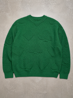 Code Culture catalog | solid-color-jacquard-thermal-sweater | green | macro flat lay