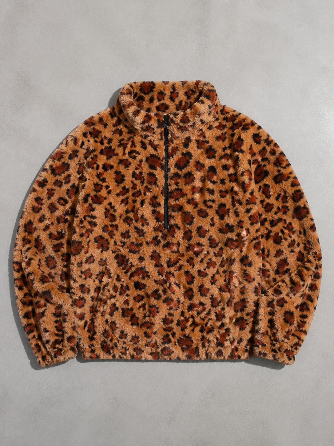 Code Culture catalog | fashionable-lambswool-fleece-leopard-print-jacket-fleece-sweater-hoodie | picture-style | macro flat lay