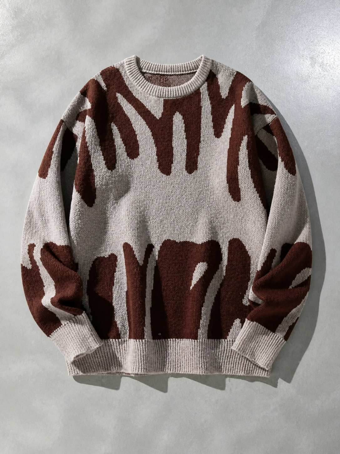 Code Culture catalog | mens-round-neck-sweater-sweater | brown | macro flat lay