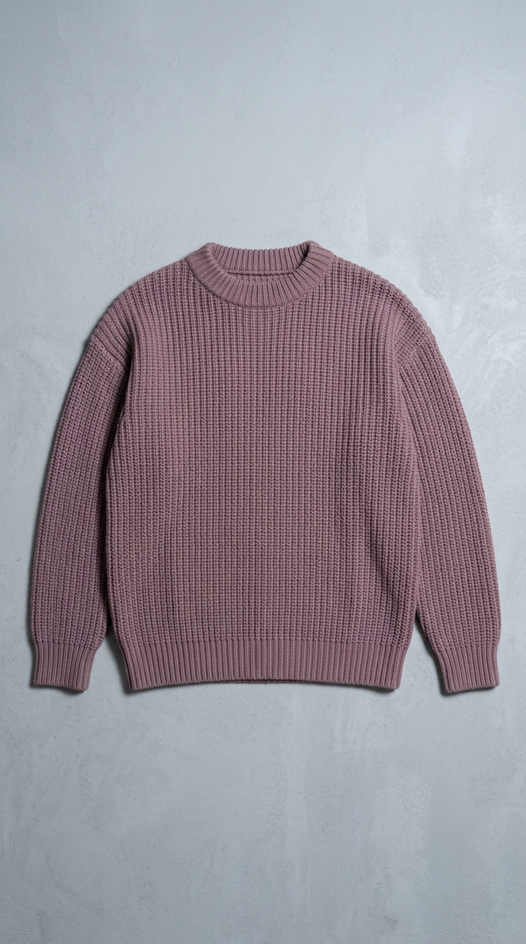 Code Culture catalog | loose-knit-sweater-thickened-bottoming-sweater | purple | macro flat lay