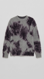 Code Culture catalog | retro-atmosphere-design-loose-sweater-sweater | dark-gray | macro flat lay